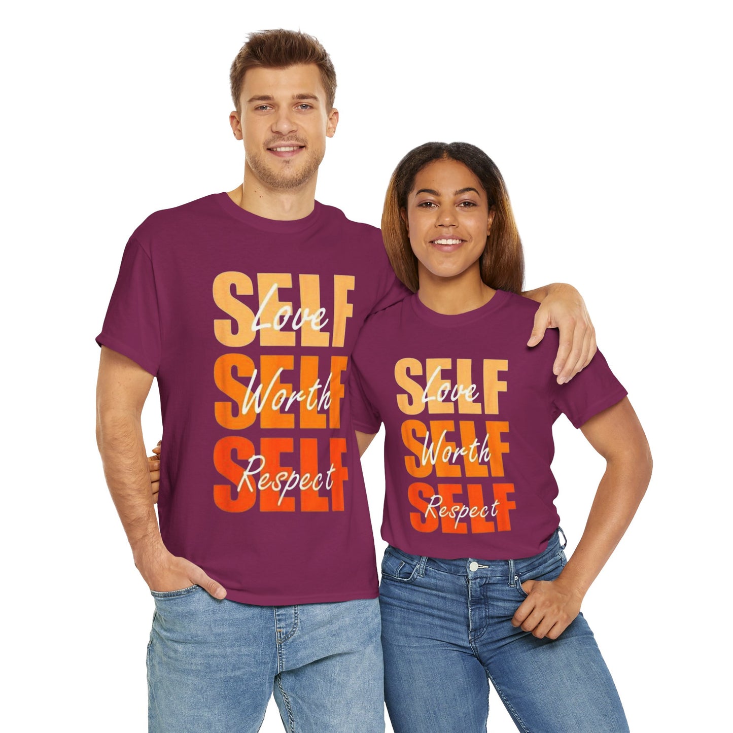 Motivational Unisex Tee: Love Self Worth Respect, Positive Affirmation T-Shirt, Gift for Encouragement, Self-Care Apparel, [...]