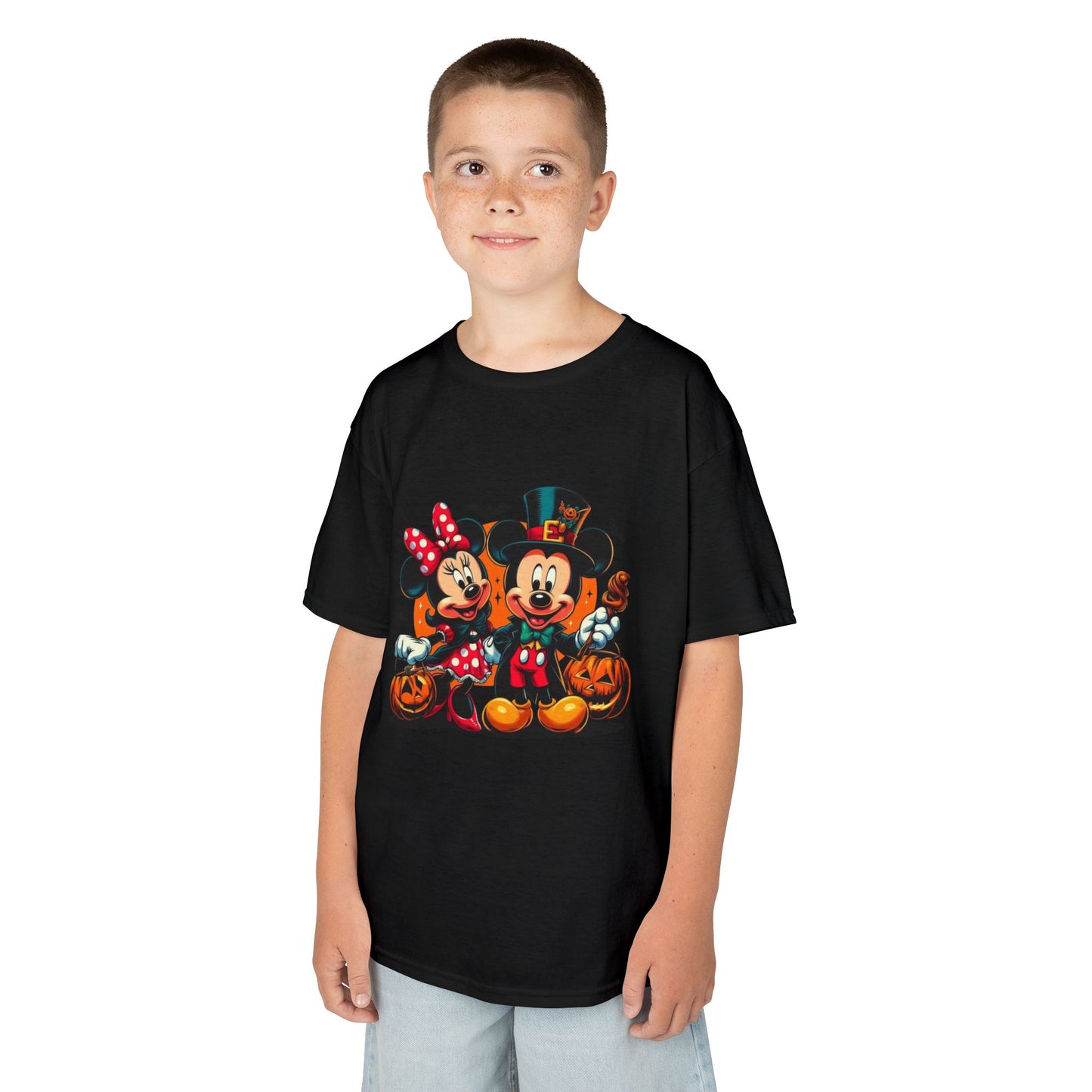 Mickey & Minnie Halloween Kids Tee, Spooky T-Shirt, Pumpkin Costume Top, Trick or Treat Shirt, Fun Kids Halloween Apparel