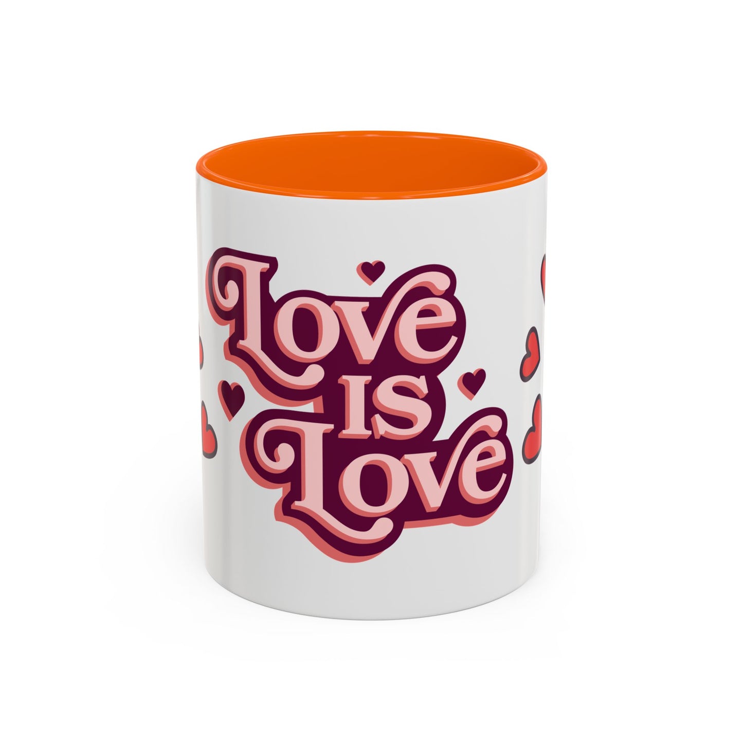Love is Love Accent Coffee Mug | Cute Gift for Friends, LGBTQ+ Pride, Valentine's Day, Home Decor, Heart Design