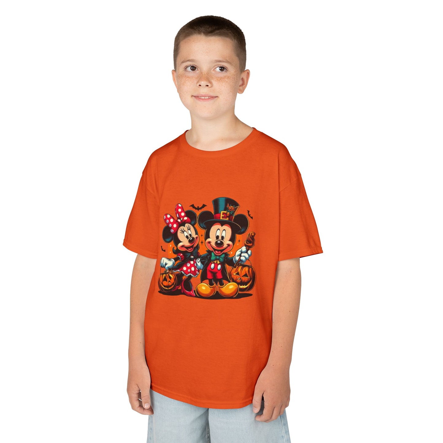 Mickey & Minnie Halloween Kids Tee, Spooky T-Shirt, Pumpkin Costume Top, Trick or Treat Shirt, Fun Kids Halloween Apparel