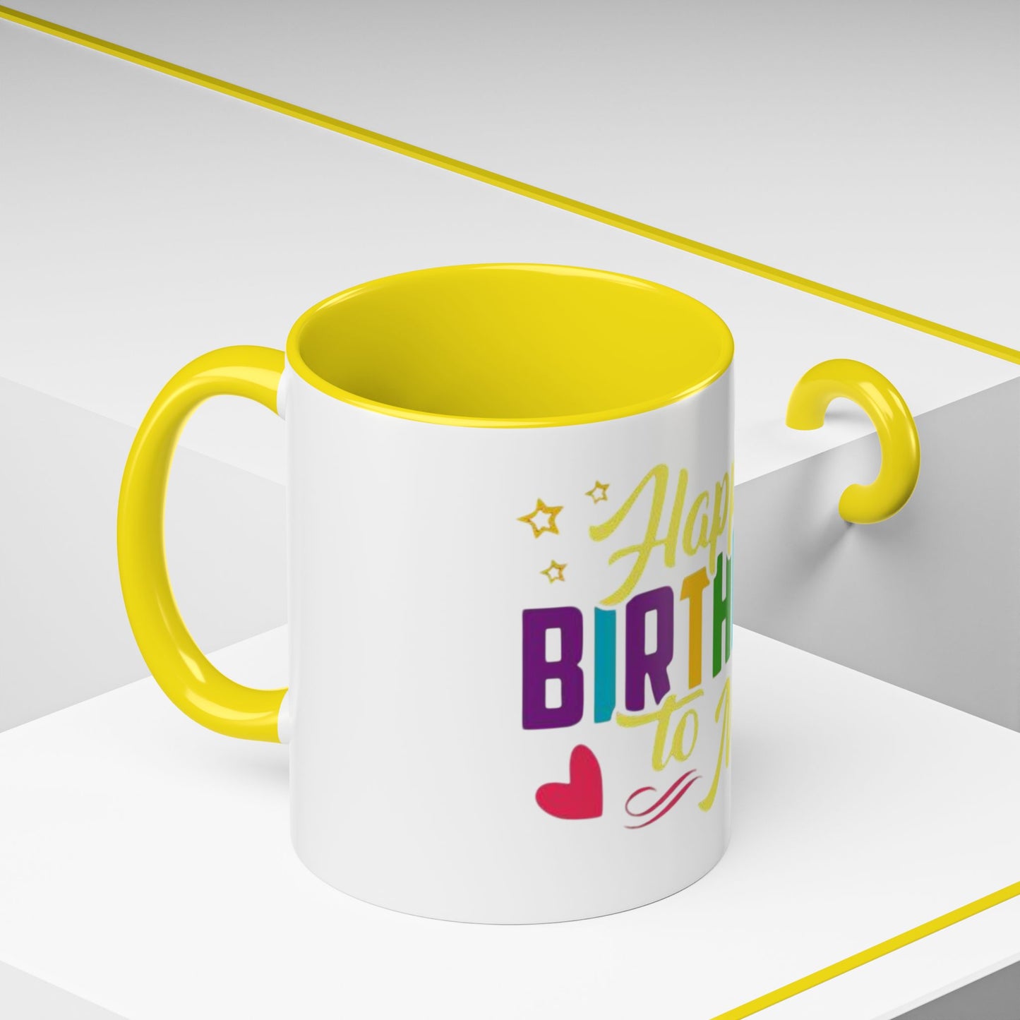 Happy Birthday Coffee Mug - Celebrate You, Personalized Gift, Fun Party Drinkware, Self-Care, Colorful Accent Mug