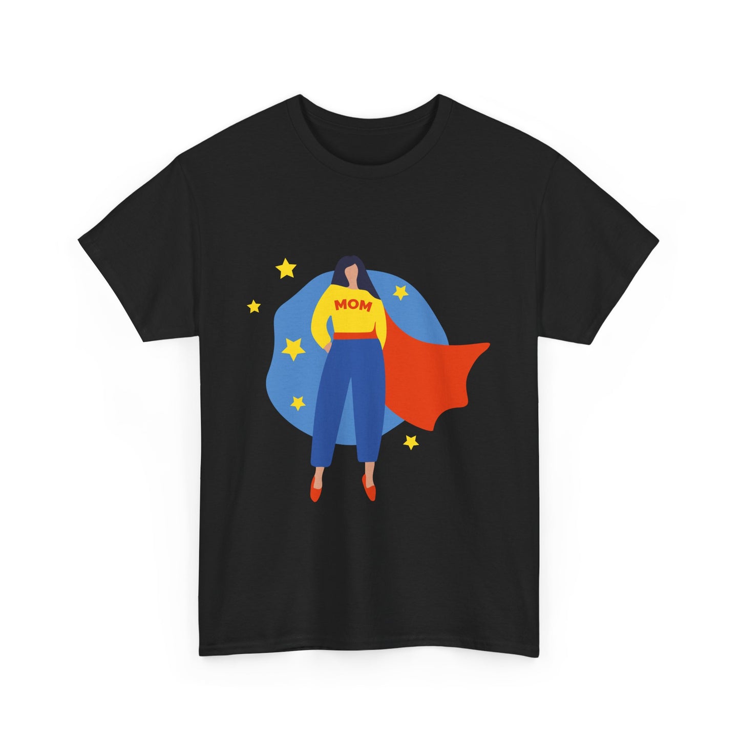 Super Mom Unisex Heavy Cotton Tee, Gift for Moms, Mother's Day Tee, Family Gathering Shirt, Casual Wear, Fun Graphic T-Shirt