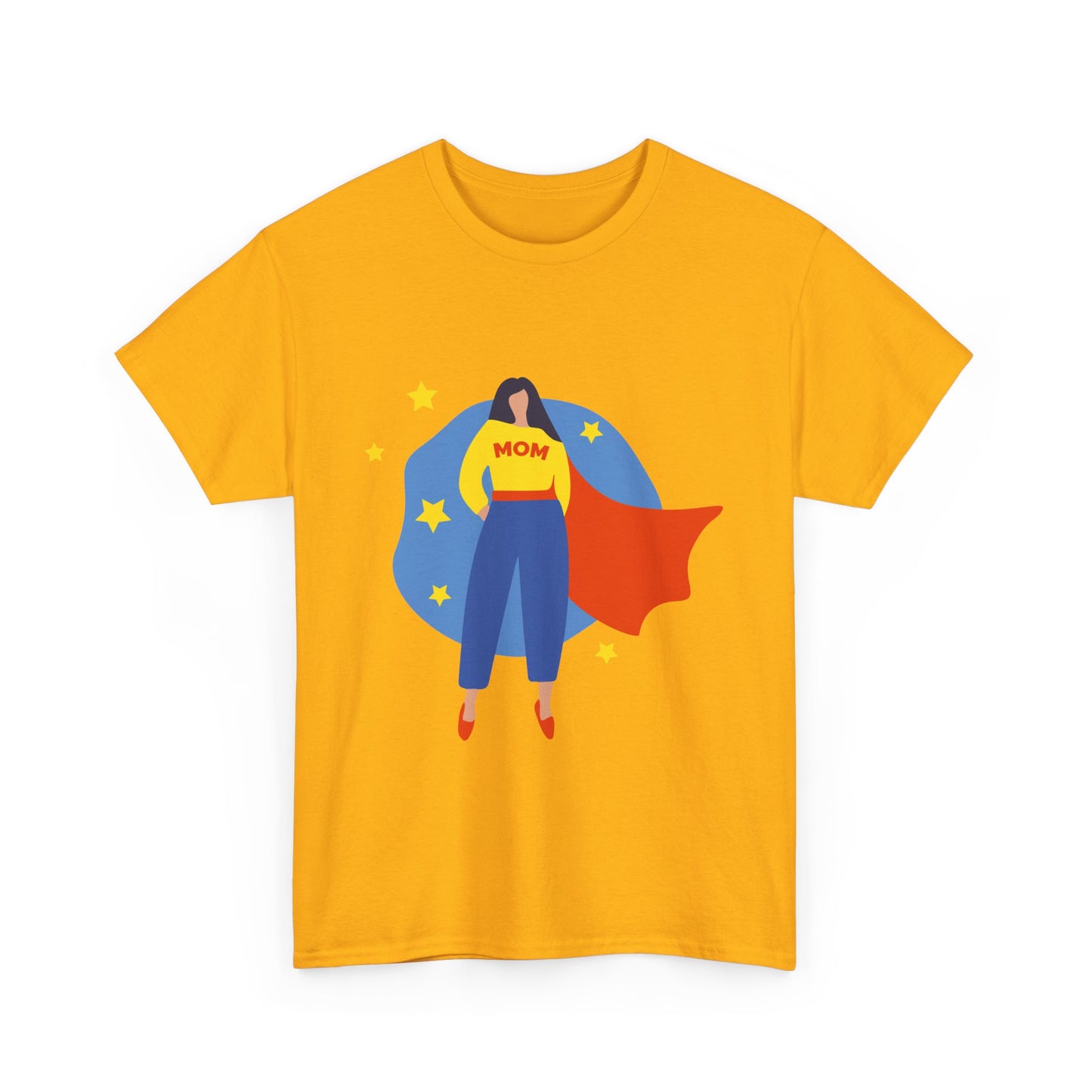 Super Mom Unisex Heavy Cotton Tee, Gift for Moms, Mother's Day Tee, Family Gathering Shirt, Casual Wear, Fun Graphic T-Shirt