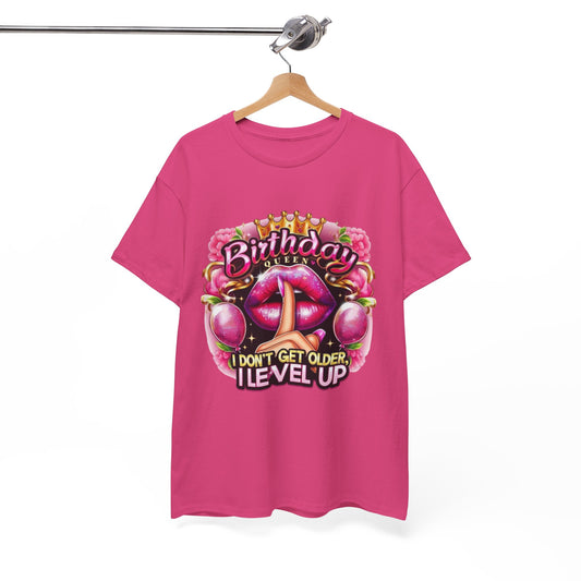 Birthday Level Up Tee, Unisex Heavy Cotton Shirt, Fun Birthday Gift, Retro Gaming Shirt, Celebrate Aging, Quirky Party Attire