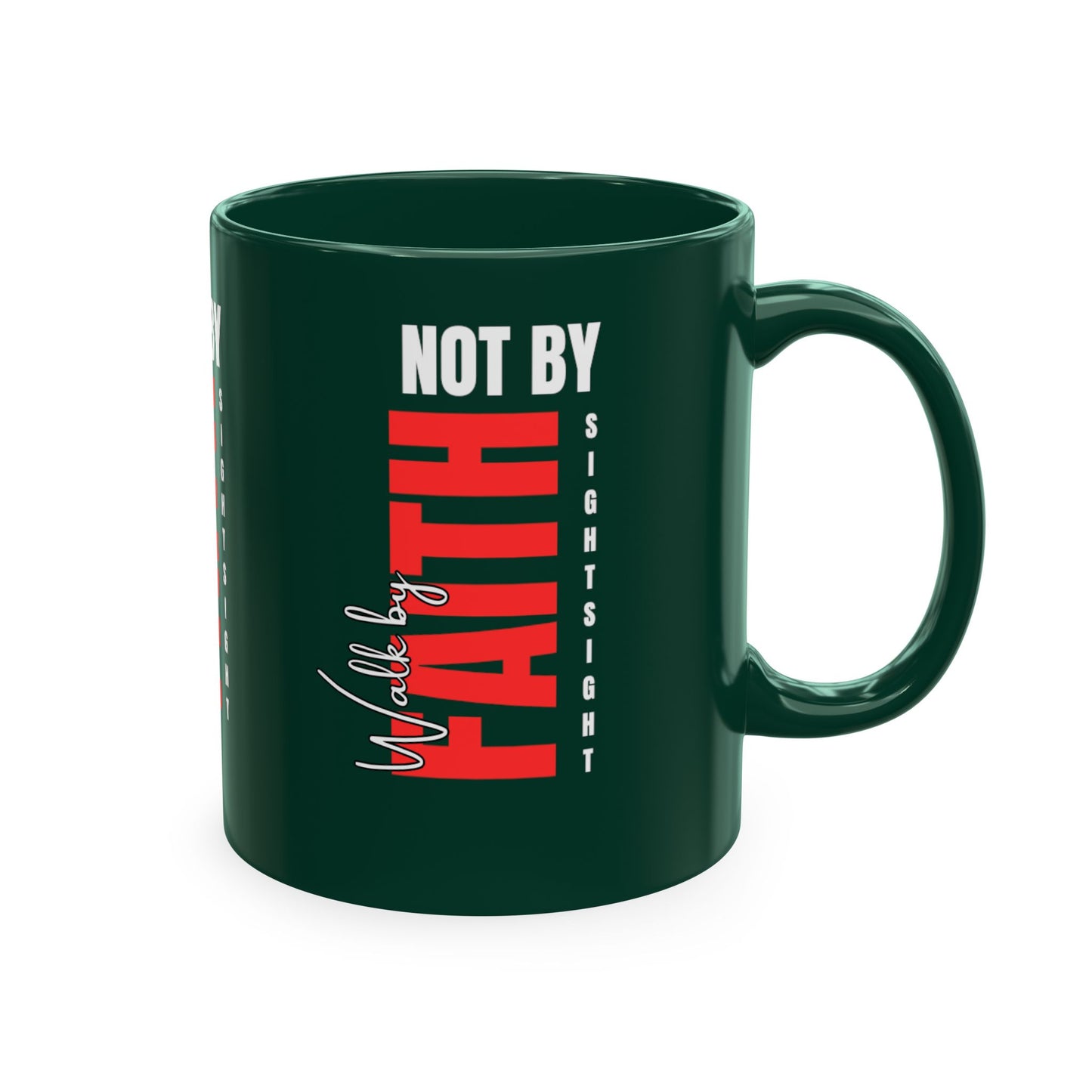 Walk by faith not by sight coffee mug . Traditional Ceramic Mug