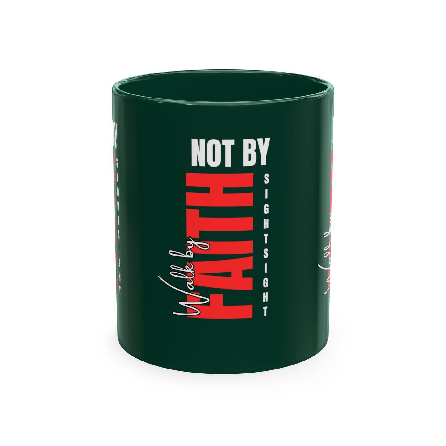 Walk by faith not by sight coffee mug . Traditional Ceramic Mug
