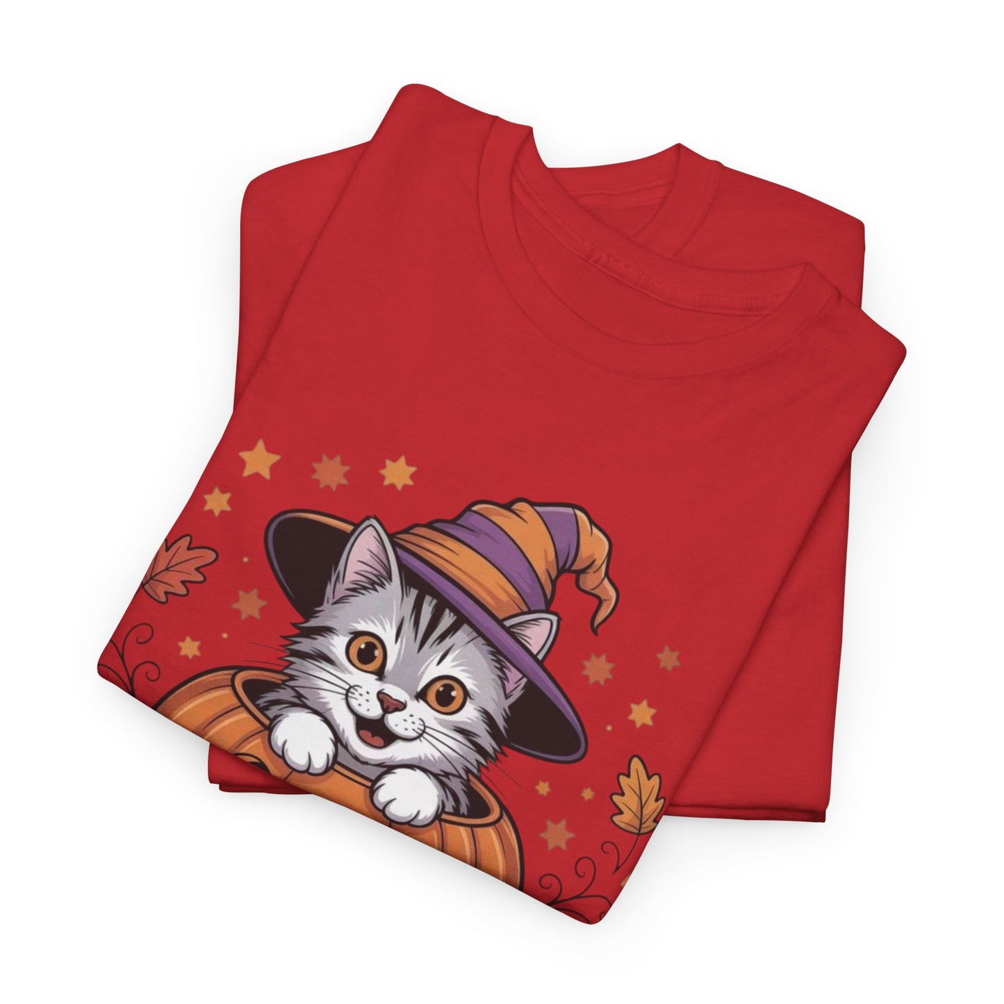 Pumpkin Spice Cat Tee - Cozy Fall T-Shirt, Halloween Shirt, Autumn Fashion, Cat Lover Gift, Cute Graphic Tee