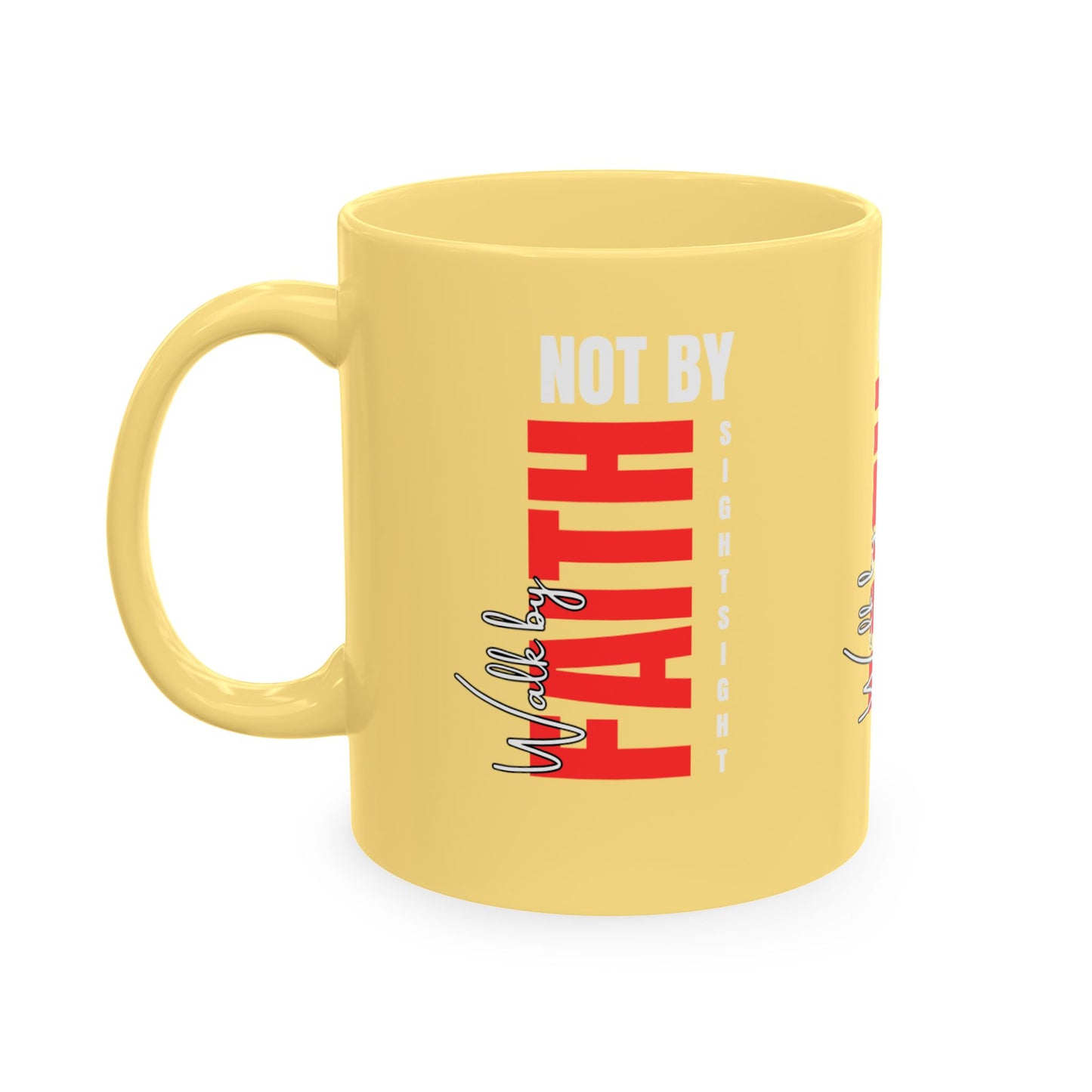 Walk by faith not by sight coffee mug . Traditional Ceramic Mug