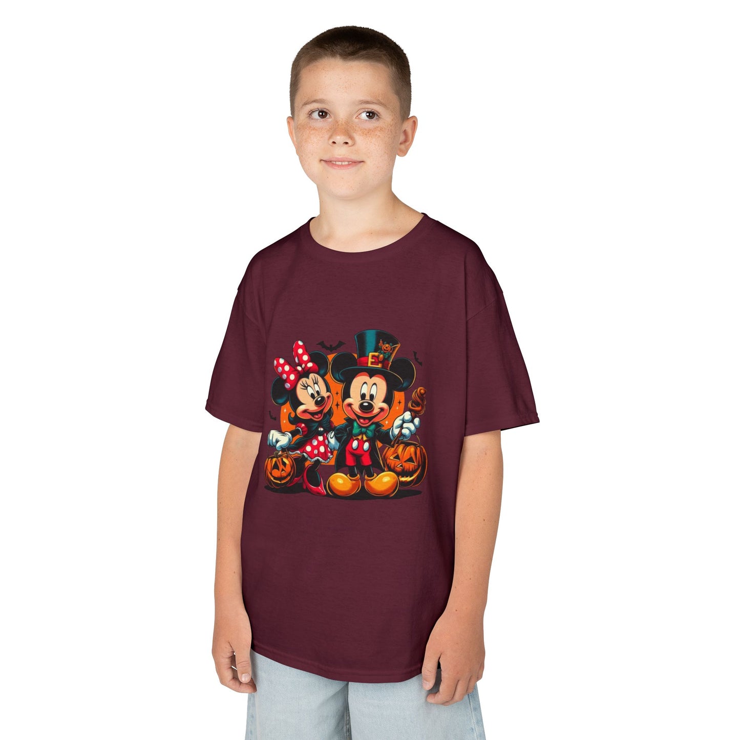 Mickey & Minnie Halloween Kids Tee, Spooky T-Shirt, Pumpkin Costume Top, Trick or Treat Shirt, Fun Kids Halloween Apparel