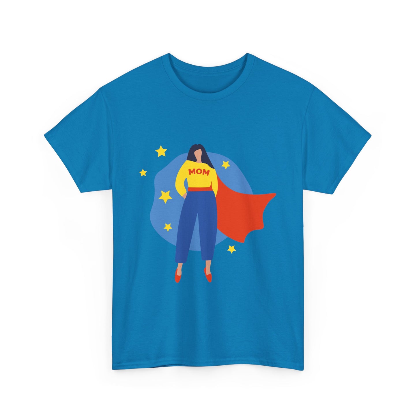 Super Mom Unisex Heavy Cotton Tee, Gift for Moms, Mother's Day Tee, Family Gathering Shirt, Casual Wear, Fun Graphic T-Shirt