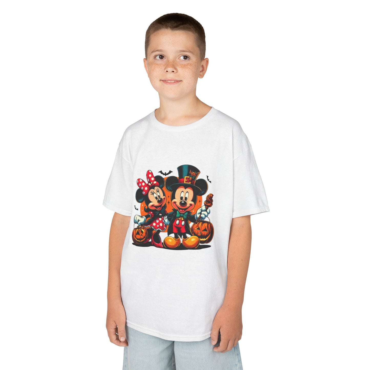 Mickey & Minnie Halloween Kids Tee, Spooky T-Shirt, Pumpkin Costume Top, Trick or Treat Shirt, Fun Kids Halloween Apparel