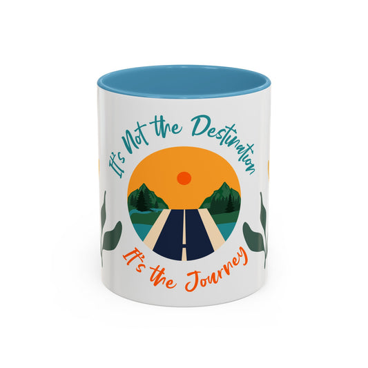 Journey Coffee Mug - Inspirational Accent Mug for Travelers, Road Trip Gift, Motivational Drinkware, Adventure Mug, Nature Coffee Cup