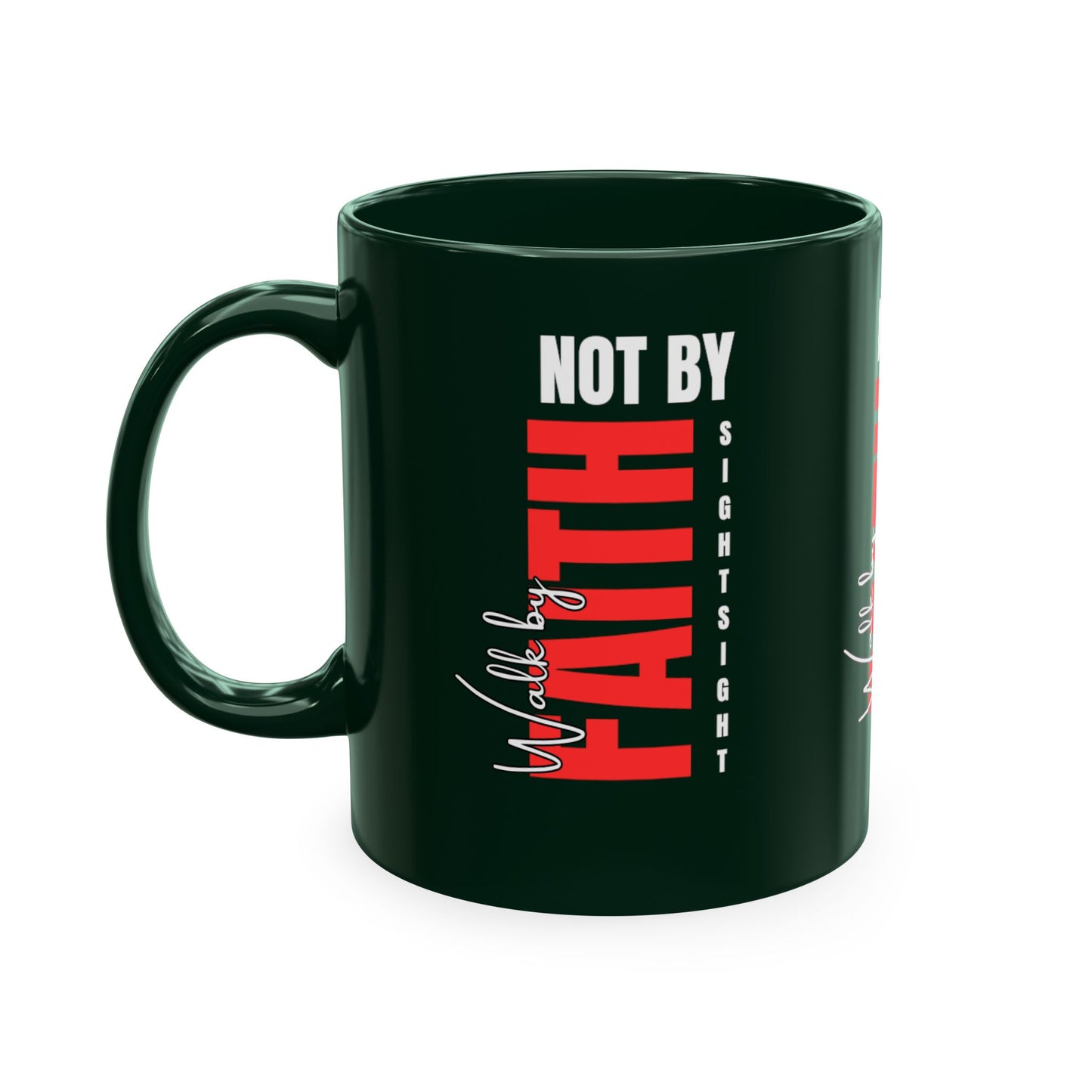 Walk by faith not by sight coffee mug . Traditional Ceramic Mug