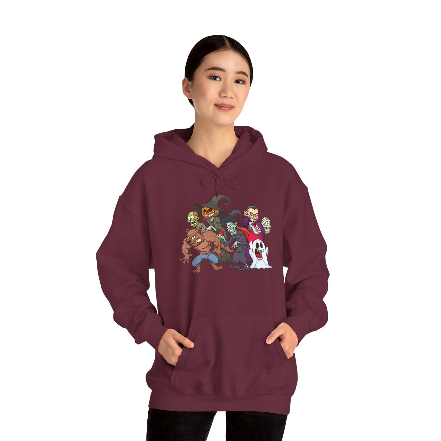 Spooky Cartoon Characters Unisex Hoodie, Halloween Sweatshirt, Graphic Tee, Fall Fashion, Gift for Fans