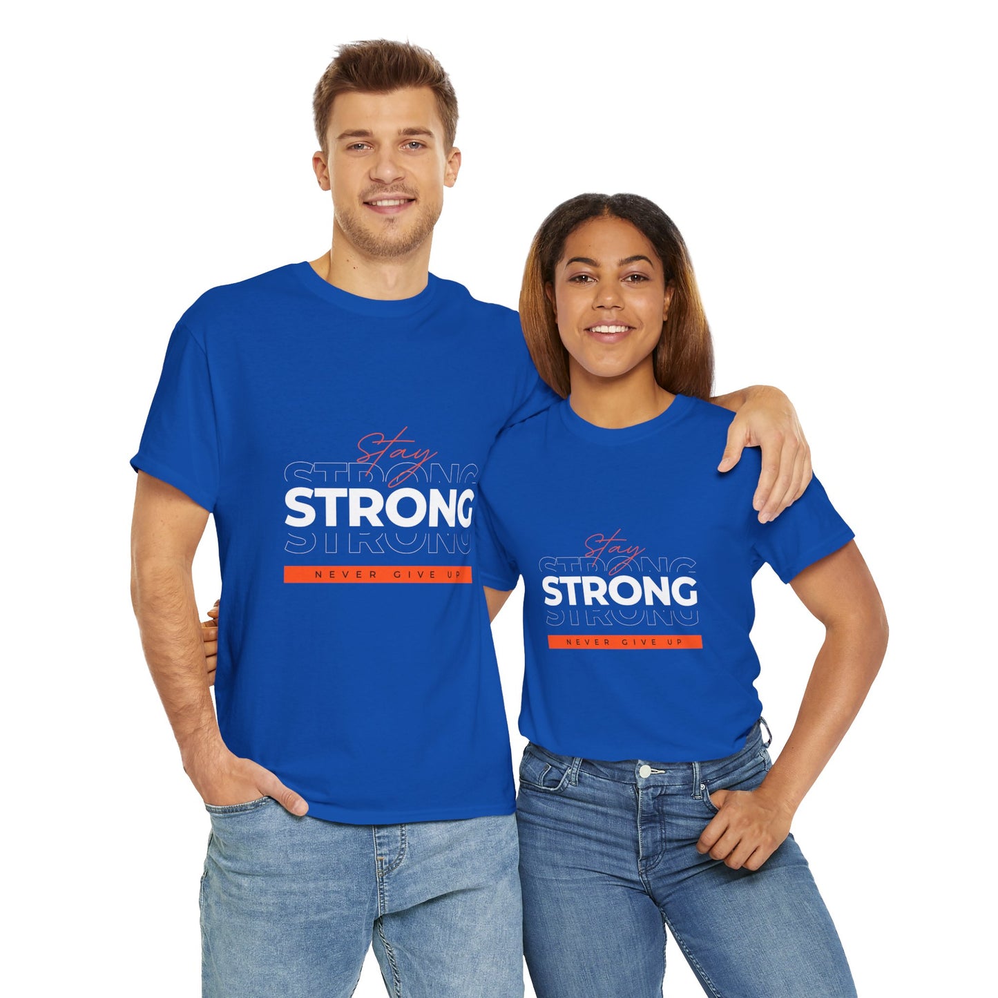 Stay Strong Unisex Heavy Cotton Tee, Motivational T-Shirt, Gift for Fitness Lovers, Casual Wear, Daily Inspirational Tee