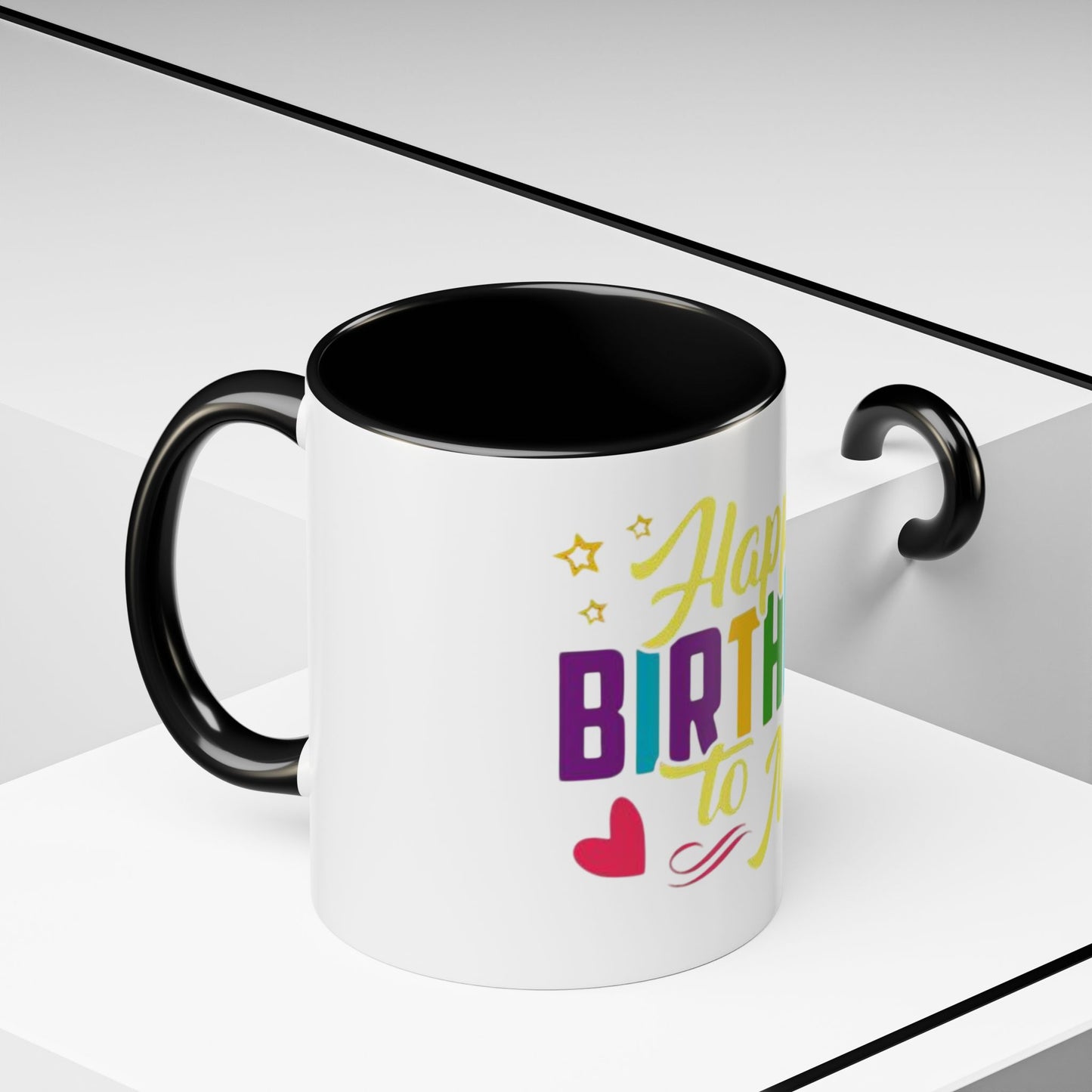 Happy Birthday Coffee Mug - Celebrate You, Personalized Gift, Fun Party Drinkware, Self-Care, Colorful Accent Mug
