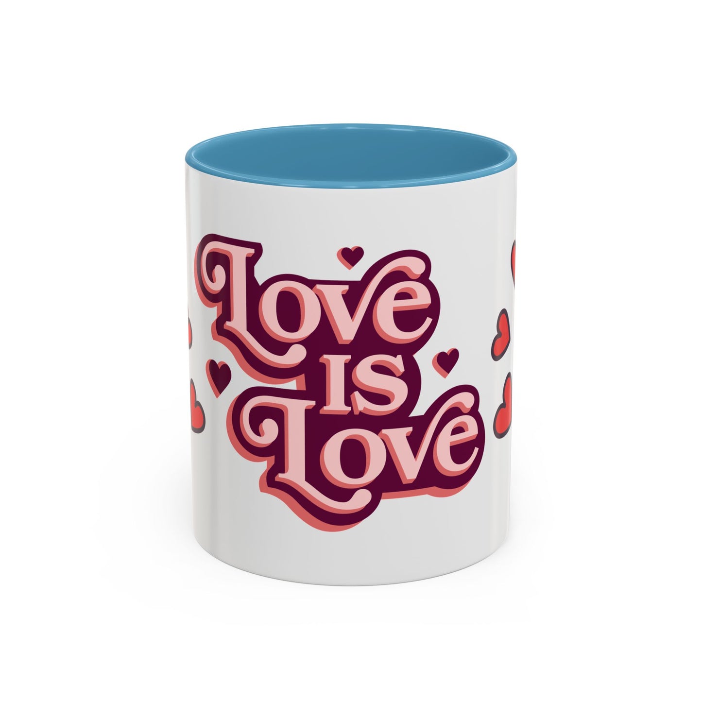 Love is Love Accent Coffee Mug | Cute Gift for Friends, LGBTQ+ Pride, Valentine's Day, Home Decor, Heart Design