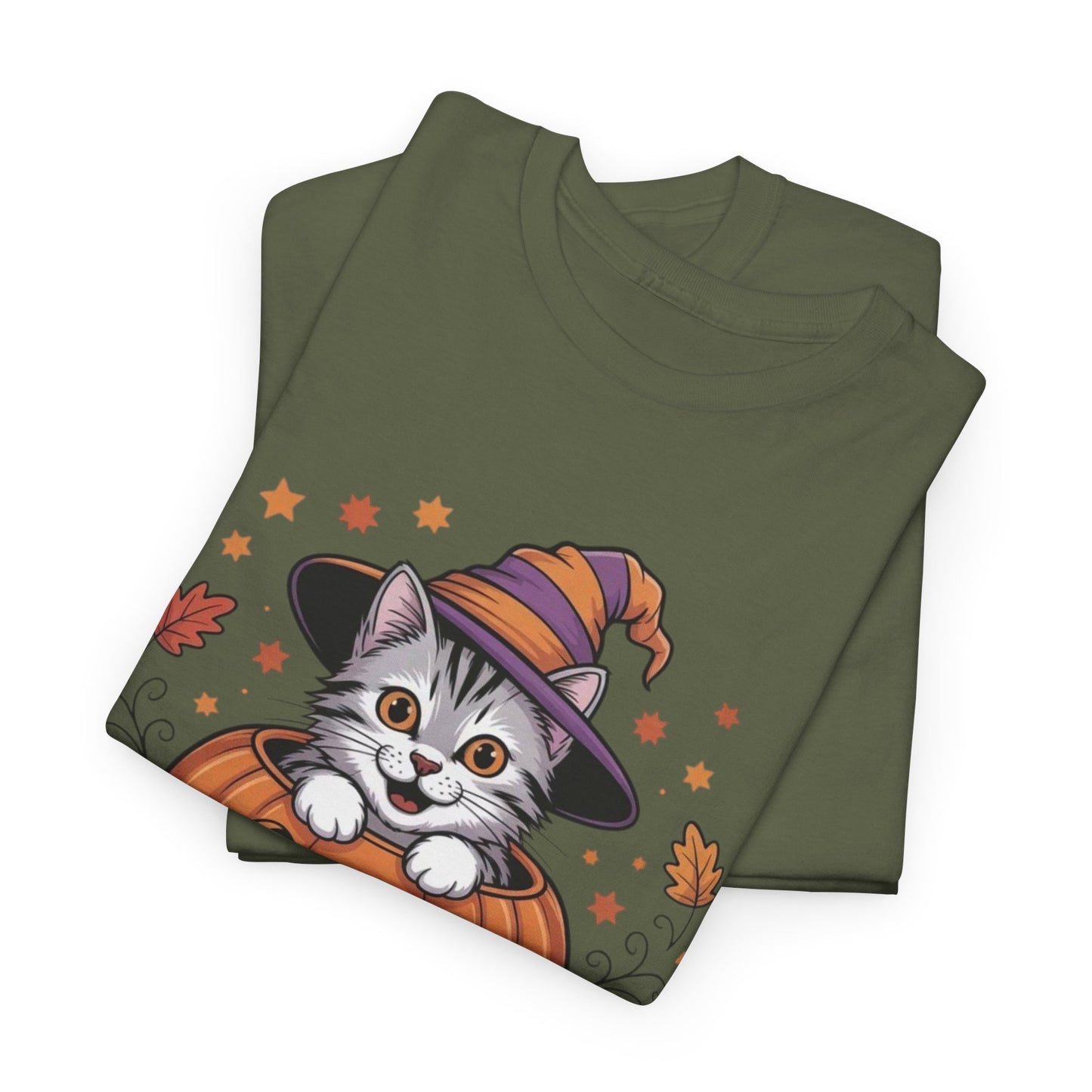 Pumpkin Spice Cat Tee - Cozy Fall T-Shirt, Halloween Shirt, Autumn Fashion, Cat Lover Gift, Cute Graphic Tee