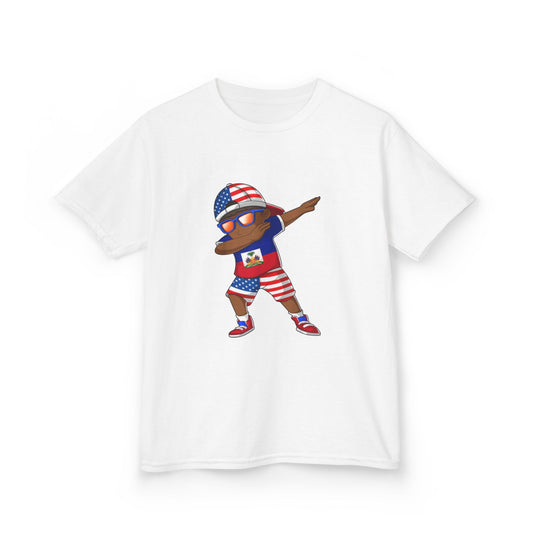 Patriotic Kids Tee | Fun Summer Outfit, Red White Blue Shirt, Kid's Graphic T-Shirt, Haitian,American Pride Apparel