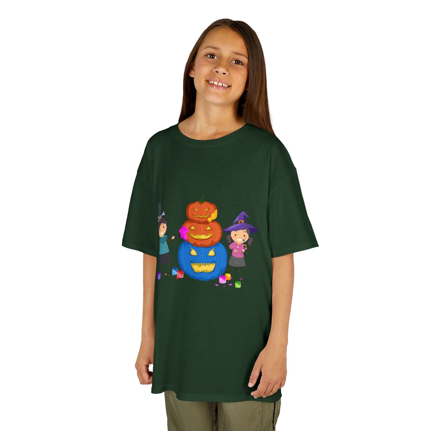 Kids Halloween Tee with Pumpkin Design, Fun Kids Shirt, Halloween Costume Top, Trick or Treat Tee, Spooky Season Apparel, Kid's Party Outfit