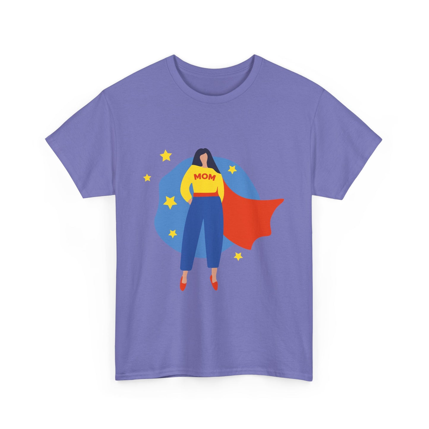 Super Mom Unisex Heavy Cotton Tee, Gift for Moms, Mother's Day Tee, Family Gathering Shirt, Casual Wear, Fun Graphic T-Shirt