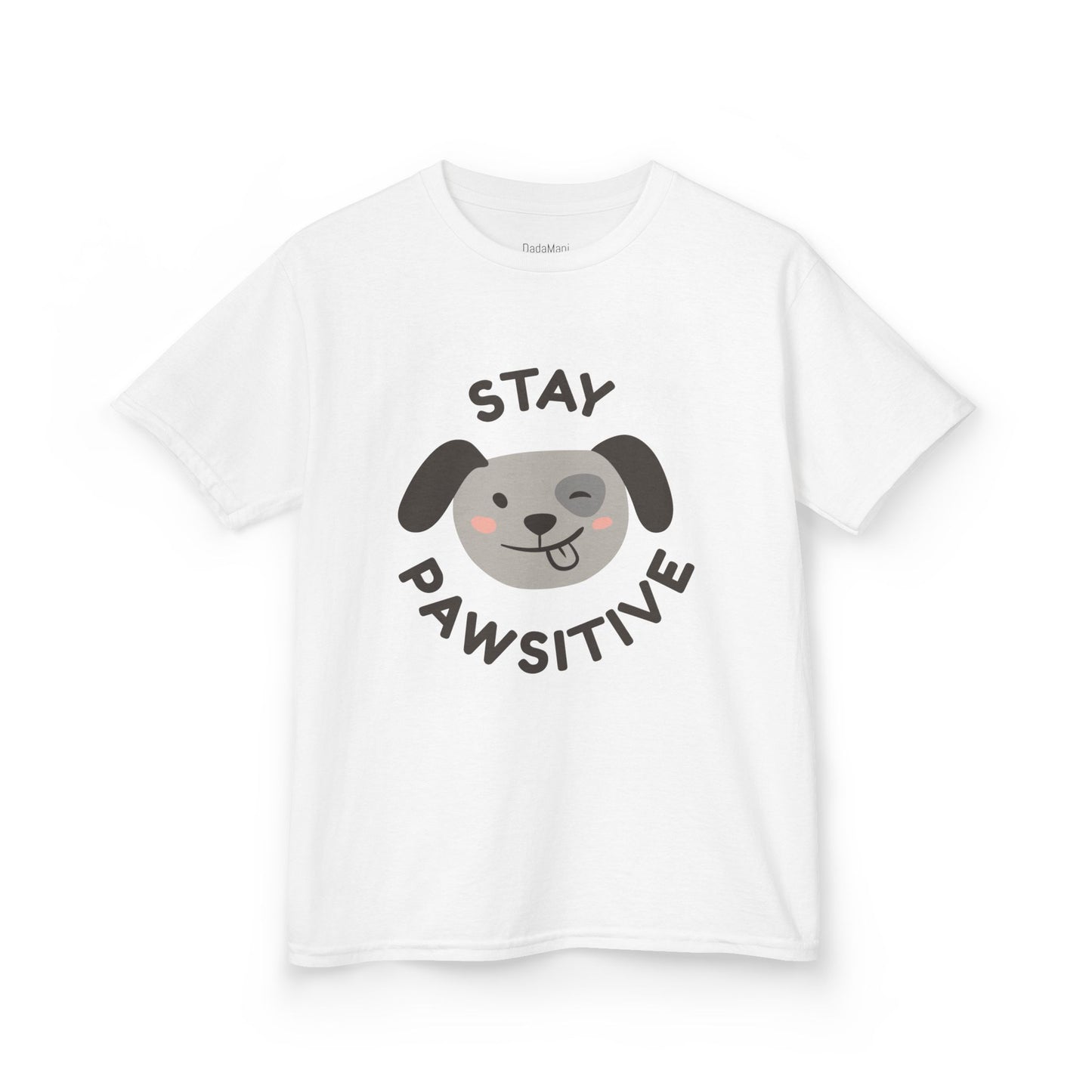 Kids Stay Pawsitive Tee, Fun Kids T-Shirt, Gift for Animal Lovers, Positive Message Tee, Birthday Gift for Kids, Dog Lover Apparel