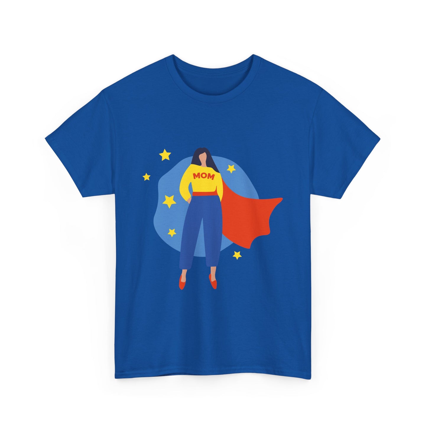 Super Mom Unisex Heavy Cotton Tee, Gift for Moms, Mother's Day Tee, Family Gathering Shirt, Casual Wear, Fun Graphic T-Shirt