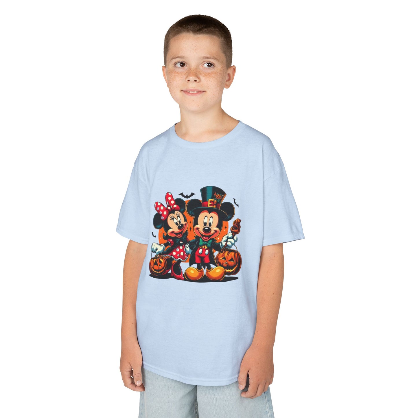 Mickey & Minnie Halloween Kids Tee, Spooky T-Shirt, Pumpkin Costume Top, Trick or Treat Shirt, Fun Kids Halloween Apparel