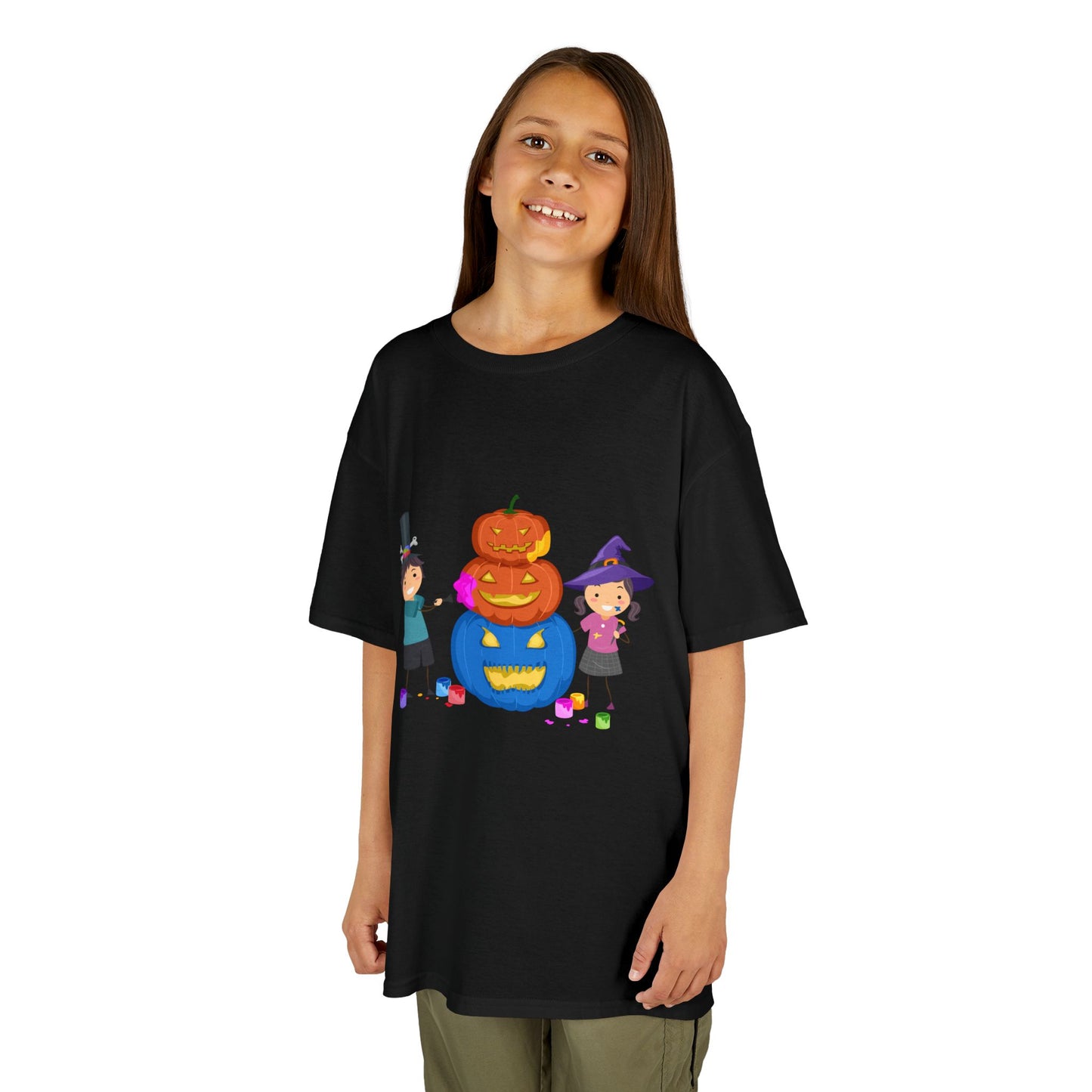 Kids Halloween Tee with Pumpkin Design, Fun Kids Shirt, Halloween Costume Top, Trick or Treat Tee, Spooky Season Apparel, Kid's Party Outfit
