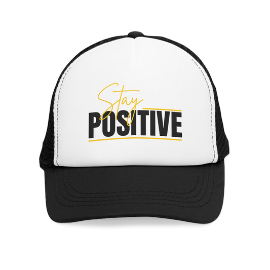 Stay Positive Mesh Cap | Inspirational Trucker Hat, Motivational Gift, Outdoor Wear, Summer Accessory, Positive Vibes