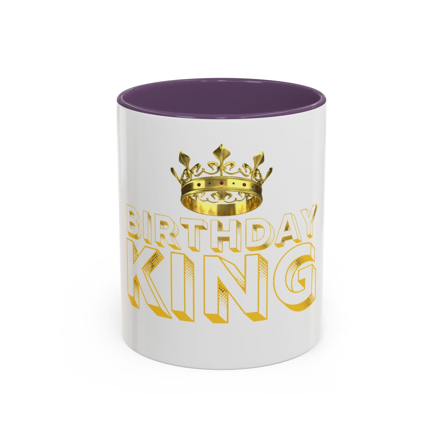 Birthday King Accent Coffee Mug - Celebrate, Gift, Black Mug, Crown Design, Funny Mug, 11oz, 15oz