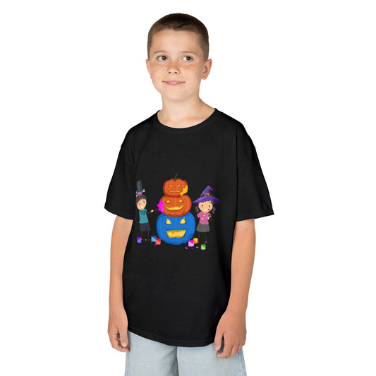 Kids Halloween Tee with Pumpkin Design, Fun Kids Shirt, Halloween Costume Top, Trick or Treat Tee, Spooky Season Apparel, Kid's Party Outfit
