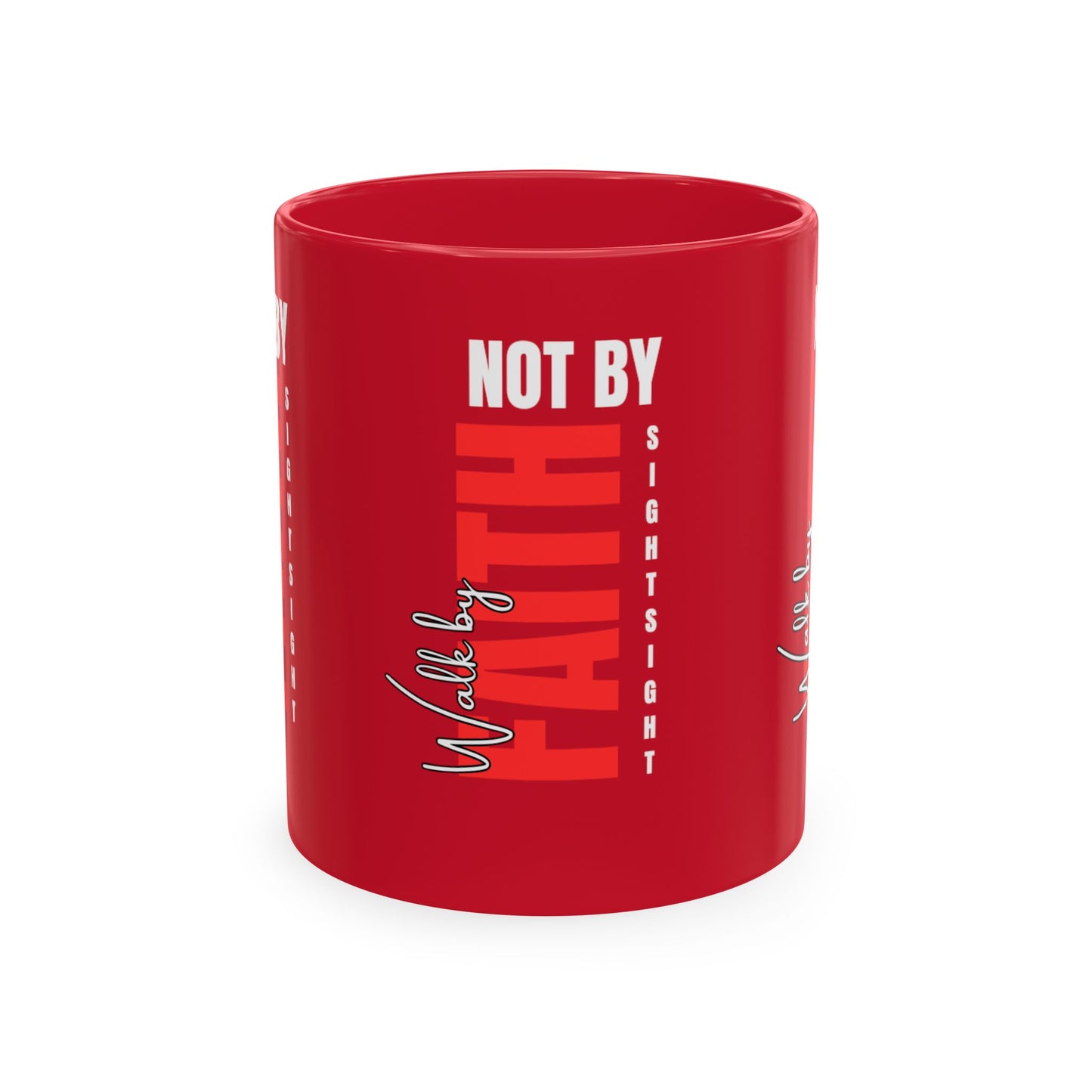 Walk by faith not by sight coffee mug . Traditional Ceramic Mug