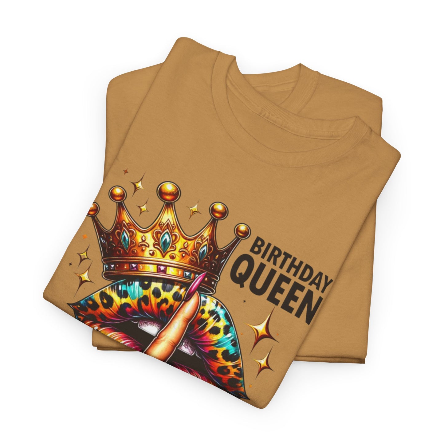 Unisex Heavy Cotton Tee, "Birthday Queen I don't get older I level up".