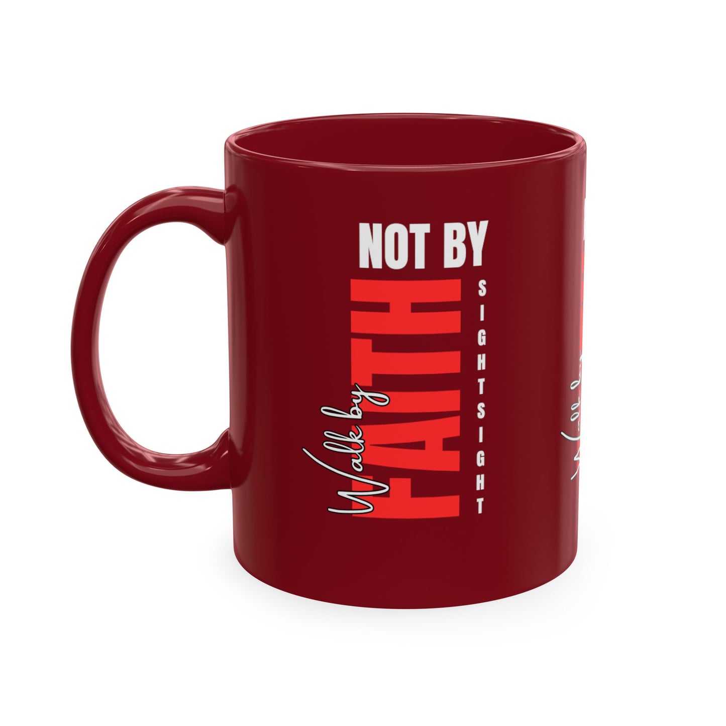 Walk by faith not by sight coffee mug . Traditional Ceramic Mug