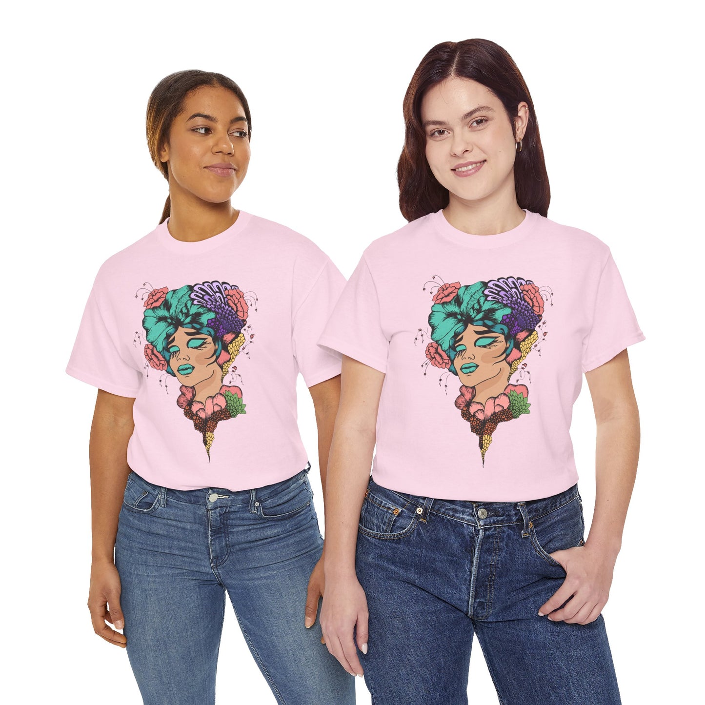 Copy of Colorful Ice Cream Girl Graphic Tee, Summer Vibes T-Shirt, Unique Unisex Casual Top, Trendy Gift for Her, Stylish Art Tee, Festival Wear