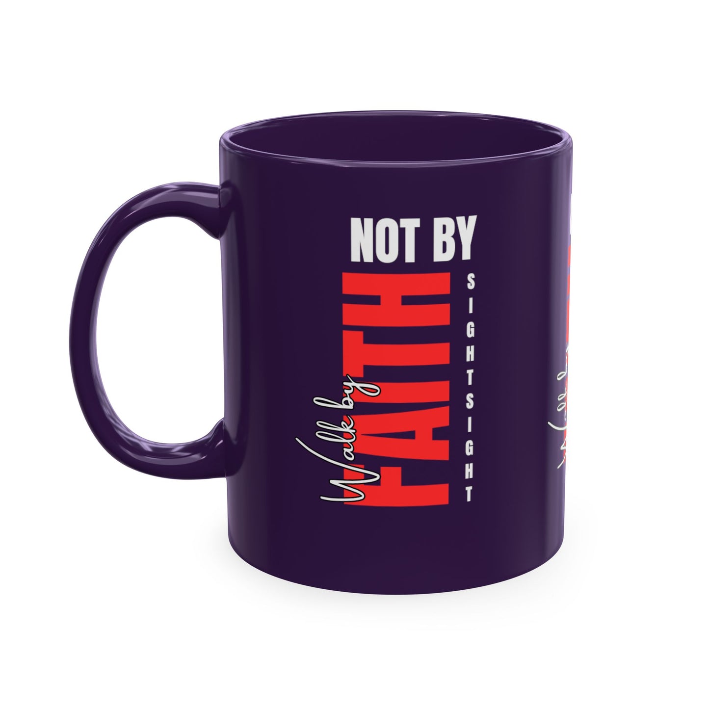 Walk by faith not by sight coffee mug . Traditional Ceramic Mug