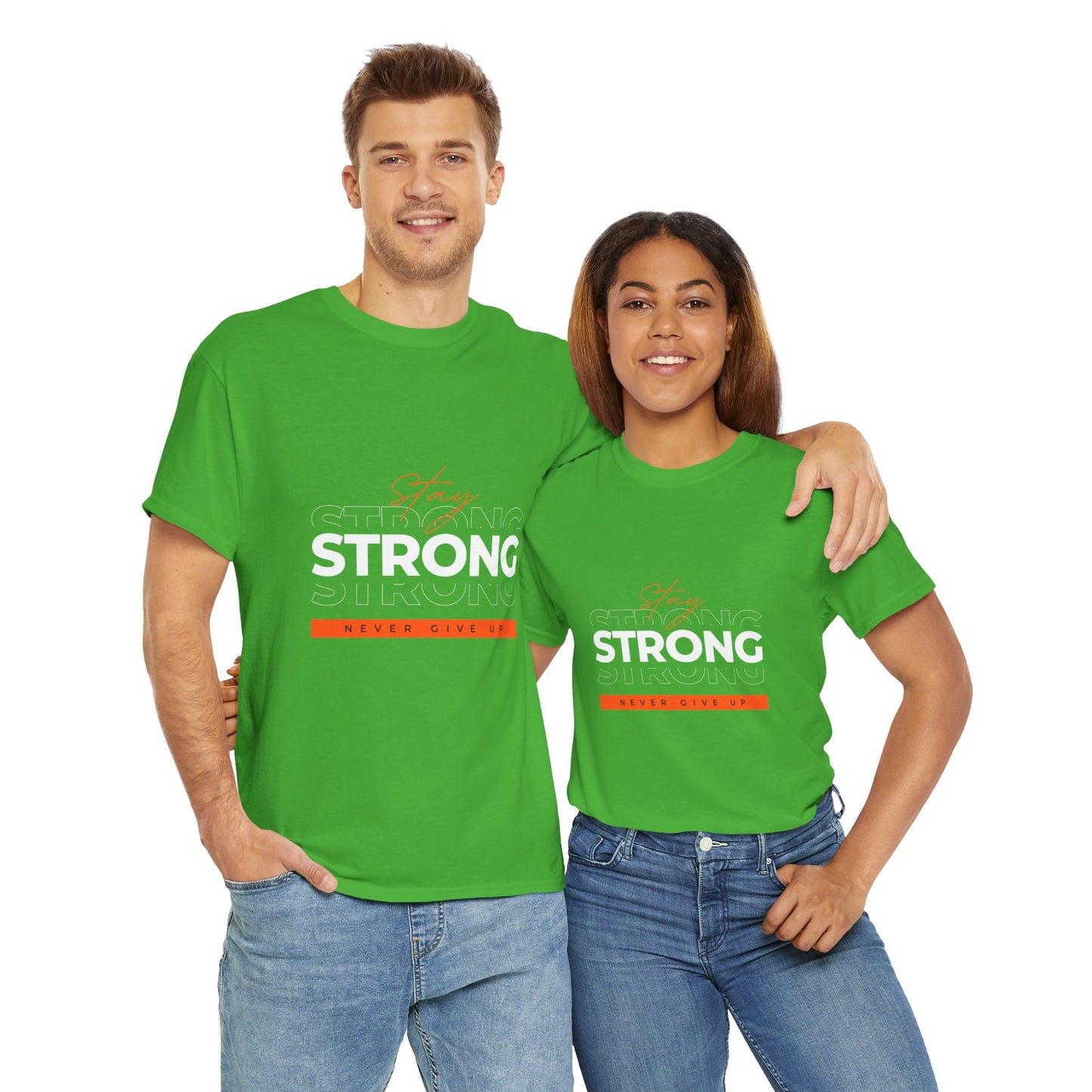 Stay Strong Unisex Heavy Cotton Tee, Motivational T-Shirt, Gift for Fitness Lovers, Casual Wear, Daily Inspirational Tee