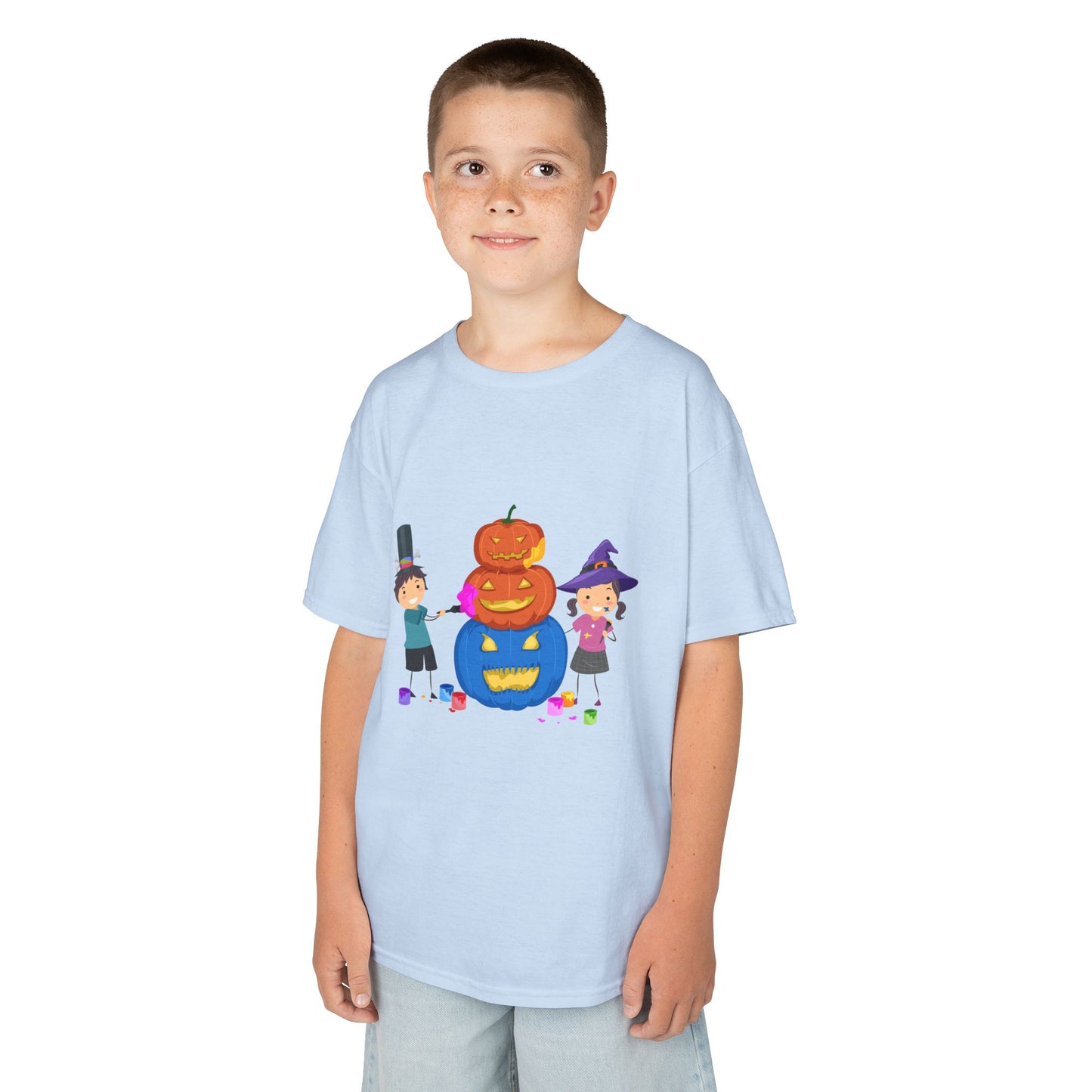 Kids Halloween Tee with Pumpkin Design, Fun Kids Shirt, Halloween Costume Top, Trick or Treat Tee, Spooky Season Apparel, Kid's Party Outfit