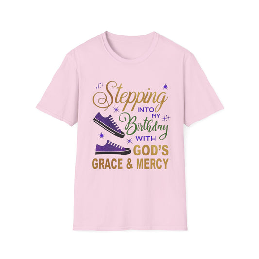 Birthday Celebration T-Shirt, Birthday Gift, God’s Grace Tee, Unisex Softstyle Shirt, Faith-Based Apparel, Comfortable Casual Wear