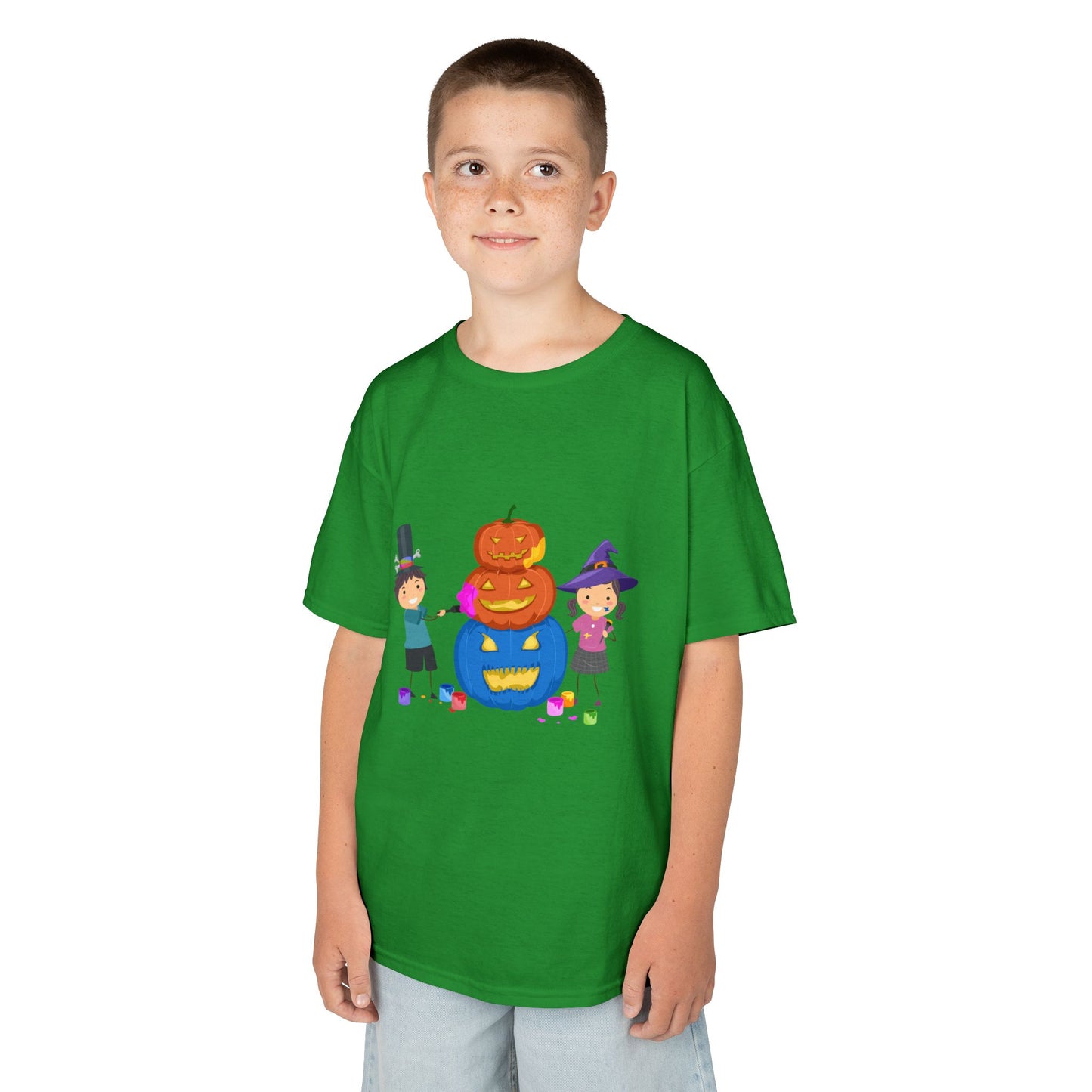 Kids Halloween Tee with Pumpkin Design, Fun Kids Shirt, Halloween Costume Top, Trick or Treat Tee, Spooky Season Apparel, Kid's Party Outfit