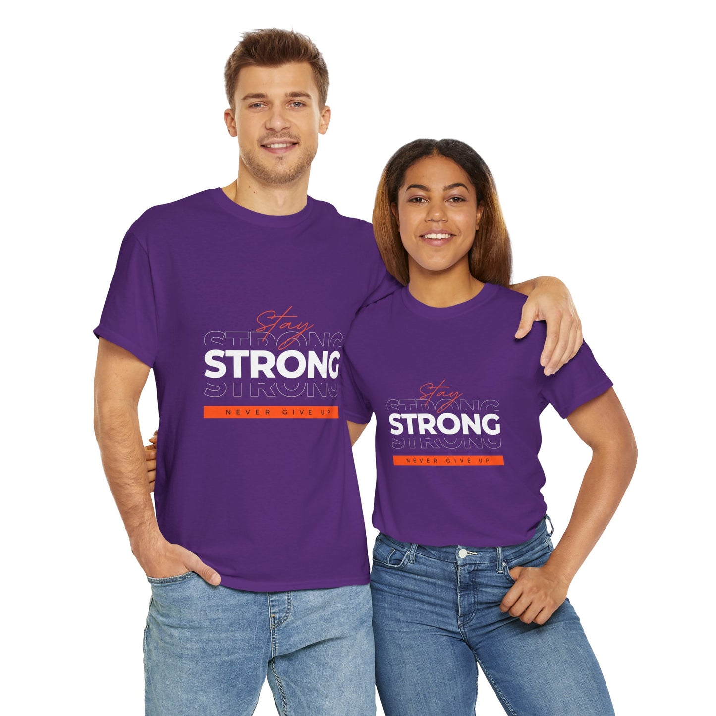 Stay Strong Unisex Heavy Cotton Tee, Motivational T-Shirt, Gift for Fitness Lovers, Casual Wear, Daily Inspirational Tee